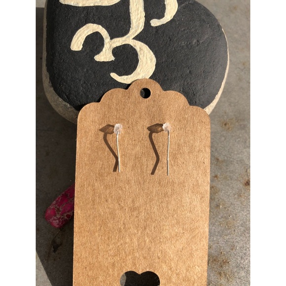 Handmade Pink Jade Earrings - Picture 3 of 3